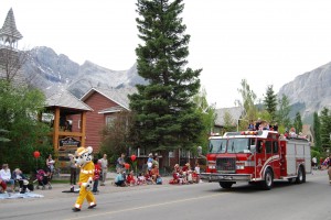 Fire trucks end the parade.